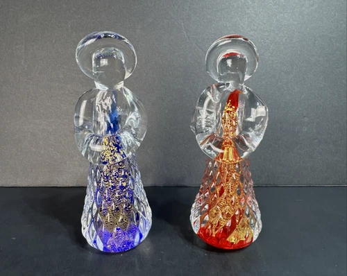 Hand-Blown Art Glass Angel Figurines